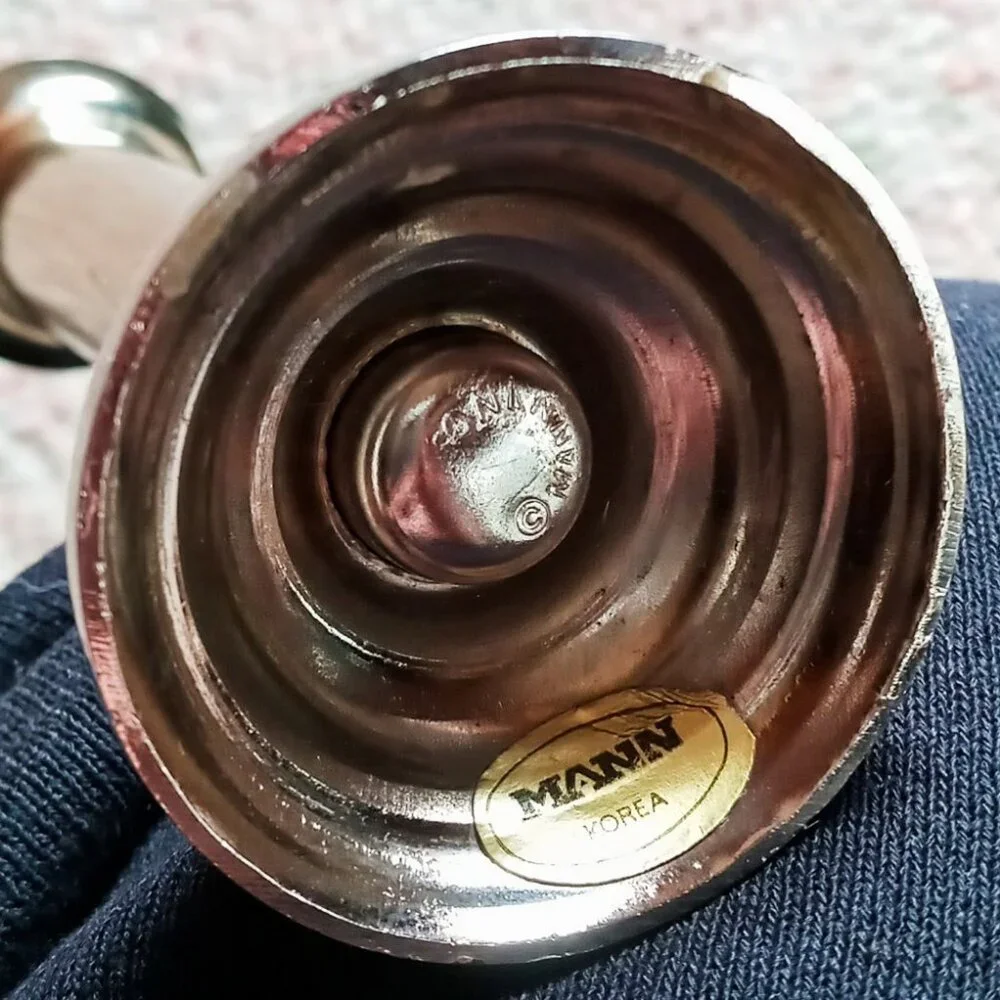 Unique Vintage 1970s Silver Metal 🌹Rose Bud🌹 in Vase by Mann 11 inches Tall